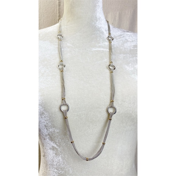 Ralph Lauren Multi Strand silver chain and ring toggle necklace - Picture 1 of 6